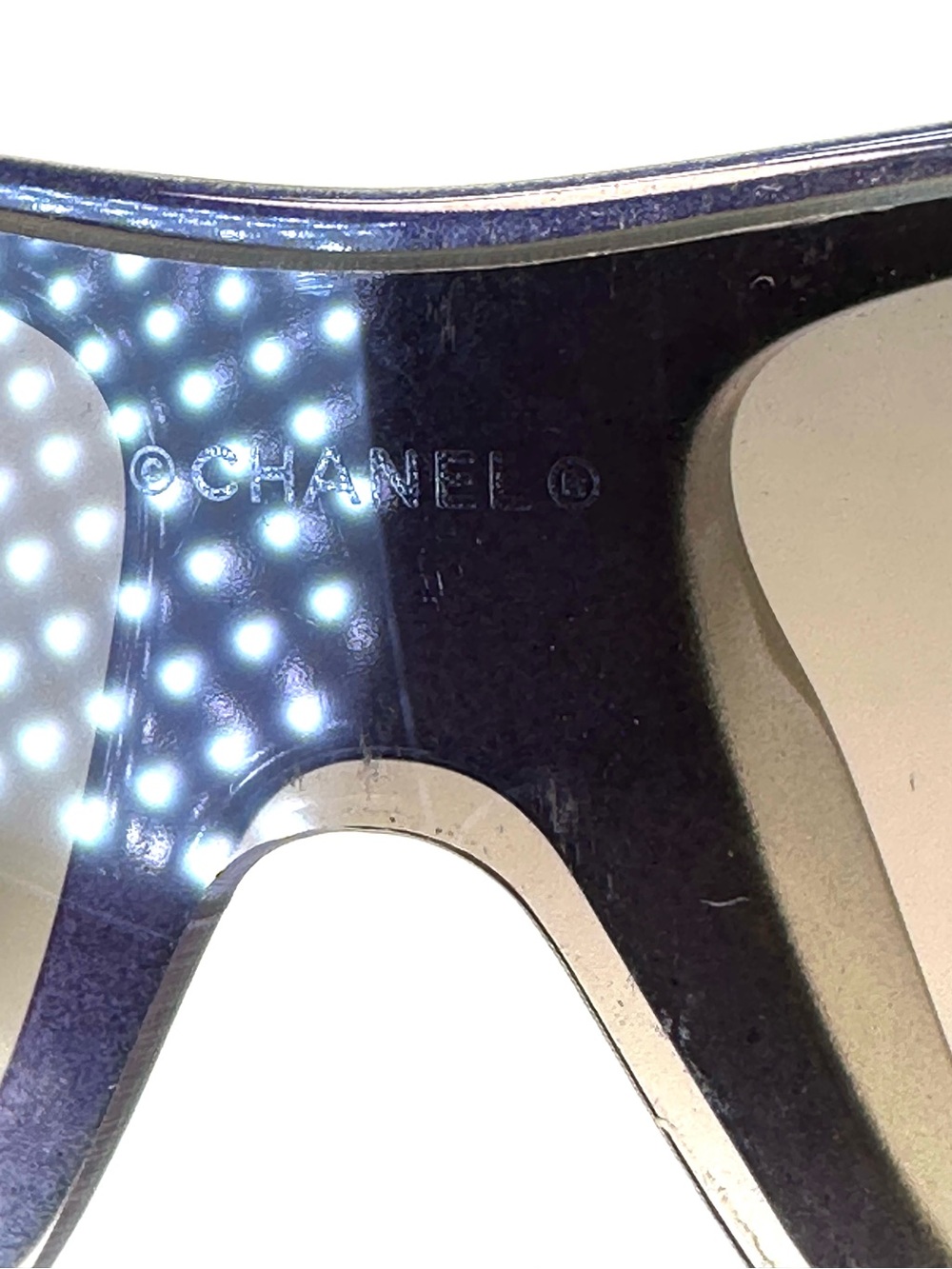 CHANEL CC Crystal Shield Sunglasses Rare Vintage Gradient Lenses w/ COA - Picture 8 of 17